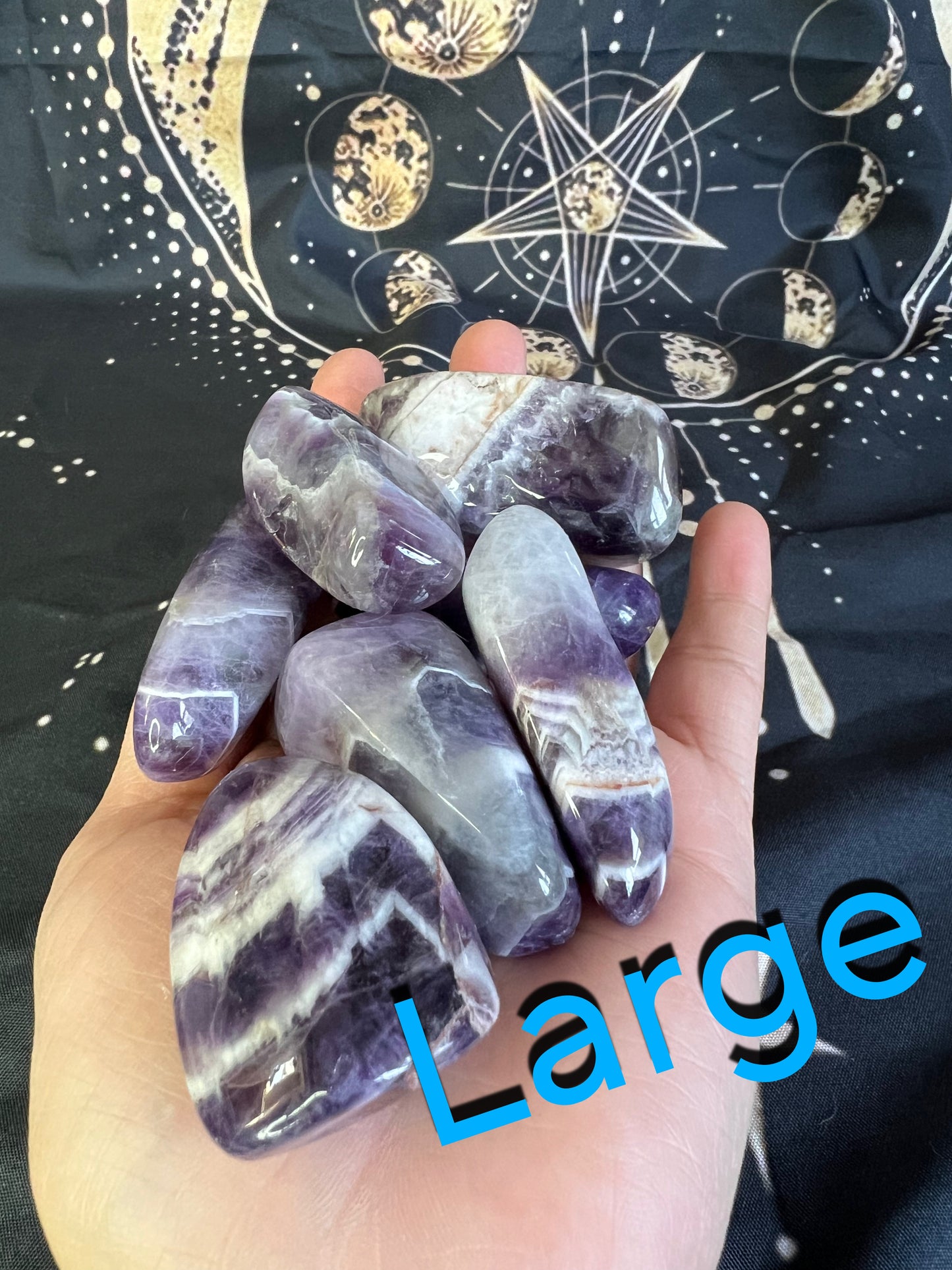 Chevron Amethyst Tumbled Stones