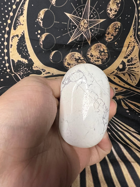 White Howlite Palm Stone