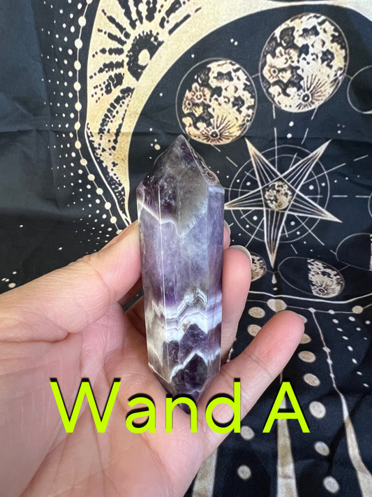 Chevron Amethyst Double Point Wand