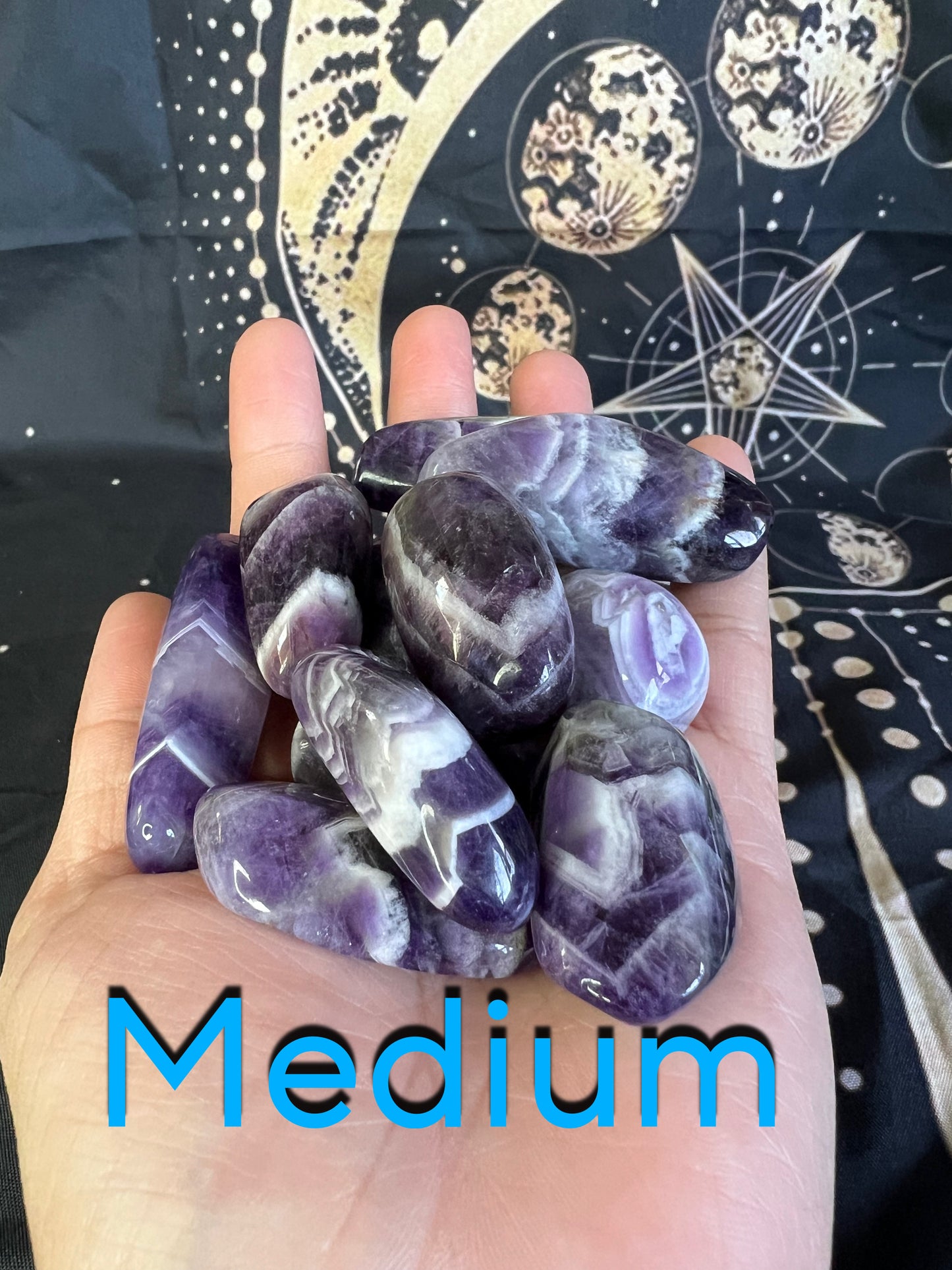 Chevron Amethyst Tumbled Stones