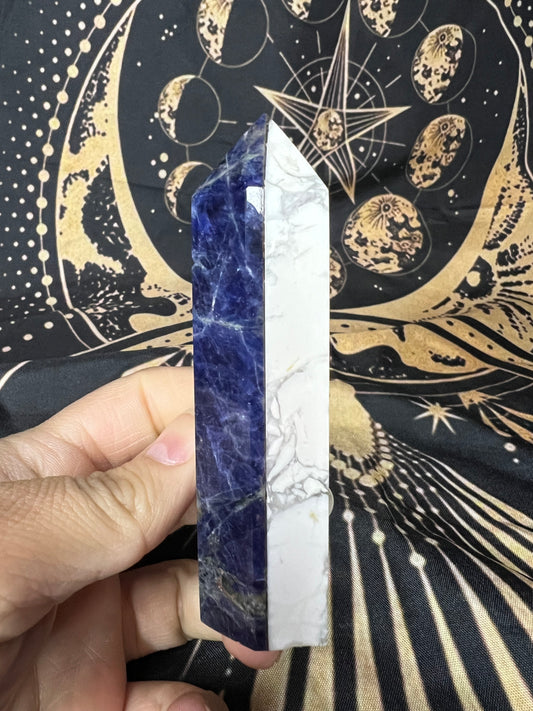 1/2 lapis Lazuli 1/2 white Howlite Tower