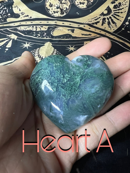 Moss Agate Heart