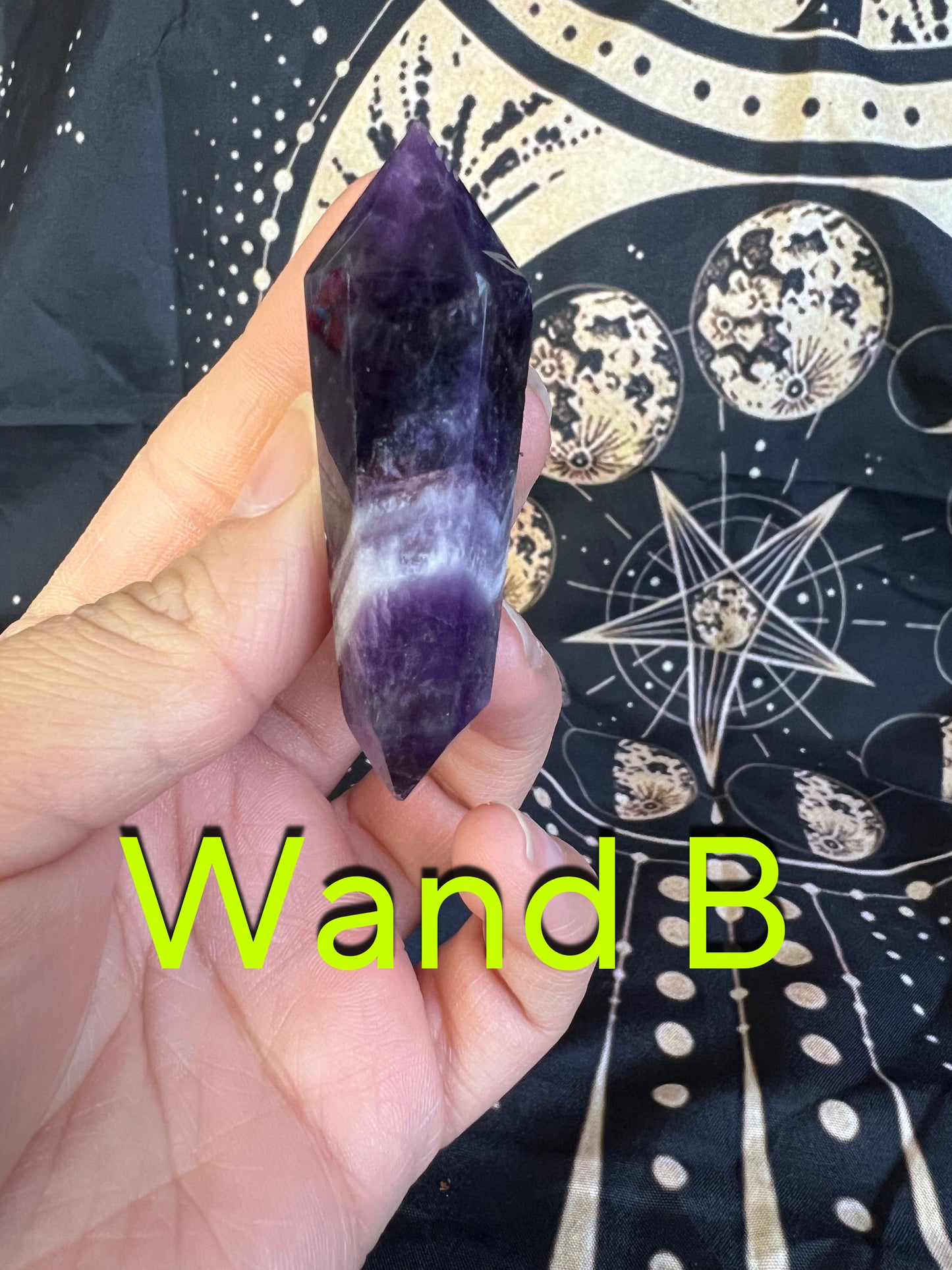 Chevron Amethyst Double Point Wand