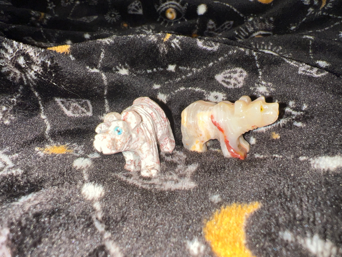Flower Agate and Soapstone Bear bundle